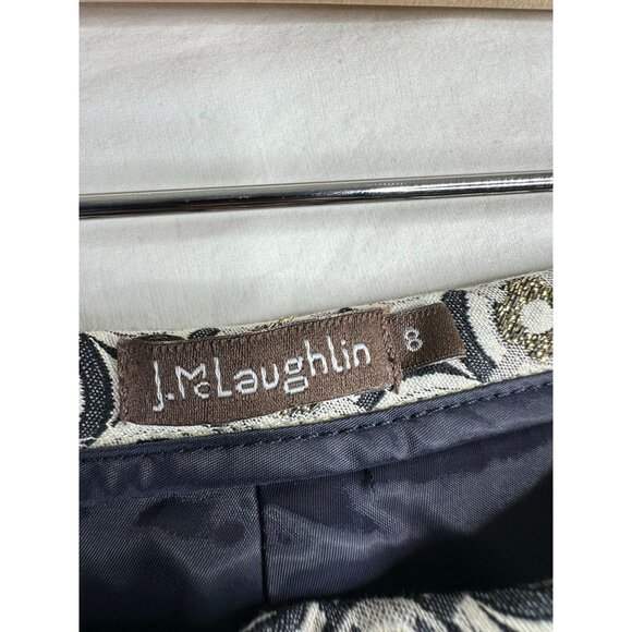 J. McLaughlin Geometrical Print Pants size 8 Gold‎ - Picture 2 of 6